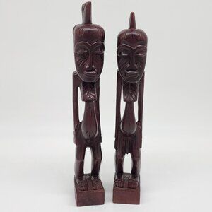 African Hand Carved Fertility Sculpture Figure Wooden Tribal Male Female